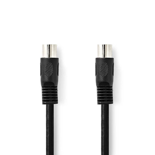 Nedis DIN Audio Cable | DIN 5-Pin Male | DIN 5-Pin Male | Nickel Plated | 2.00 m | Round | PVC | Black | Label