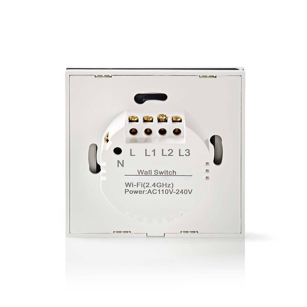 Nedis SmartLife Wall Switch | Wi-Fi | Curtain / Shutter / Sunshade | Wall Mount | 300 W | Android™ / IOS | Glass | White
