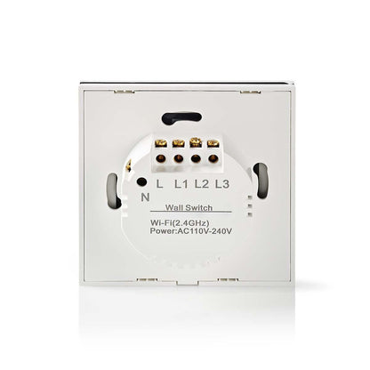 Nedis SmartLife Wall Switch | Wi-Fi | Curtain / Shutter / Sunshade | Wall Mount | 300 W | Android™ / IOS | Glass | White