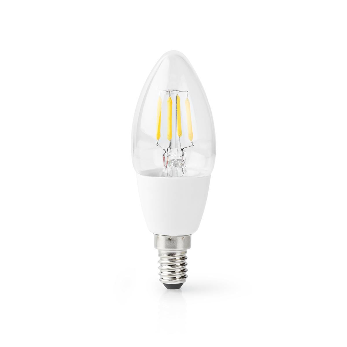 Nedis SmartLife LED Filament Bulb | Wi-Fi | E14 | 400 lm | 5 W | Warm White | 2700 K | Glass | Android™ / IOS | Candle | 1 pcs