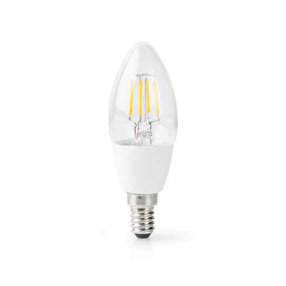Nedis SmartLife LED Filament Bulb | Wi-Fi | E14 | 400 lm | 5 W | Warm White | 2700 K | Glass | Android™ / IOS | Candle | 1 pcs