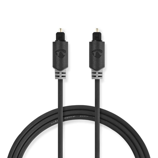 Nedis Optical Audio Cable | TosLink Male | TosLink Male | 2.00 m | Round | PVC | Anthracite | Box