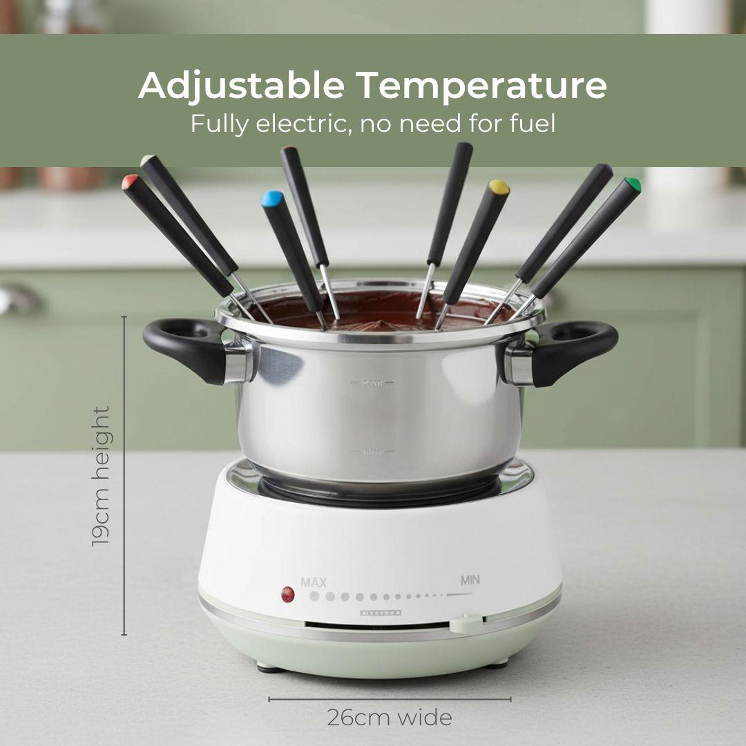 MELISSA Fondue Set | 8 Persons | 2 l | Adjustable temperature control | 1200 W | Cool touch handles | Anti-slip feet | Overheating protection