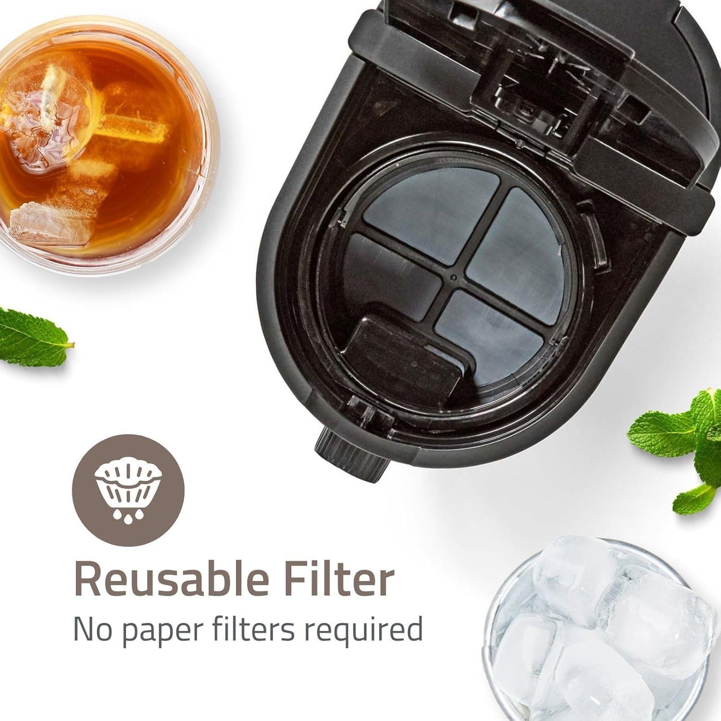 Gastronoma 18100004 | Ice Coffee and Tea Maker | Maximum capacity: 2.5L | Number of cups at once: 6 | Black