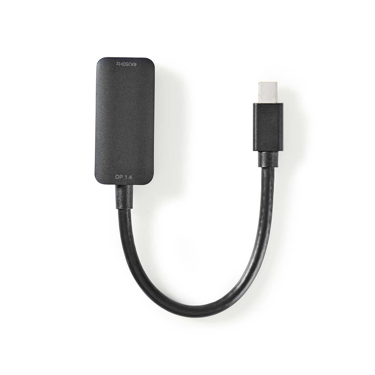 Nedis Mini DisplayPort Cable | DisplayPort 1.4 | Mini DisplayPort Male | HDMI™ Output | 48 Gbps | Nickel Plated | 0.20 m | Round | PVC | Black | Polybag