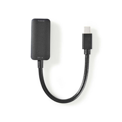 Nedis Mini DisplayPort Cable | DisplayPort 1.4 | Mini DisplayPort Male | HDMI™ Output | 48 Gbps | Nickel Plated | 0.20 m | Round | PVC | Black | Polybag