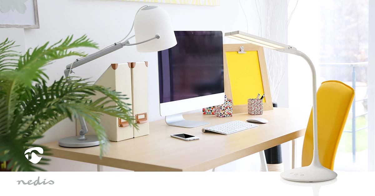 Nedis LED Desk Lamp | Dimmable | 280 lm | Rechargeable | Touch Function | White