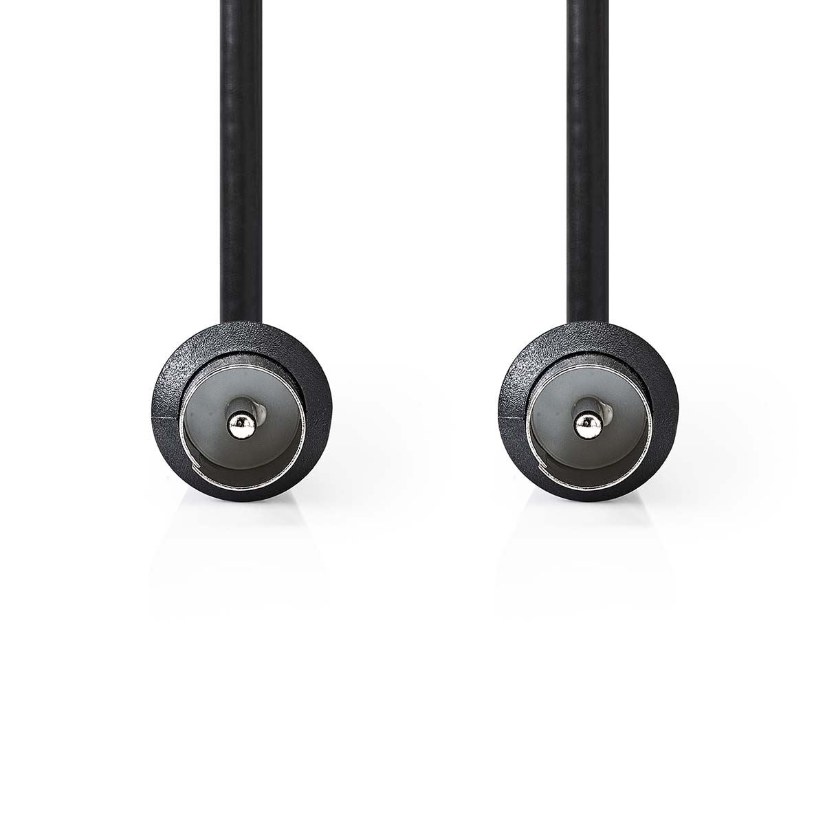 Nedis Coax Cable | IEC (Coax) Male | IEC (Coax) Male | Nickel Plated | 90 dB | 75 Ohm | Double Shielded | 1.50 m | Round | PVC | Black | Label