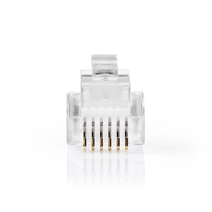 Nedis CTGB90933TP | Telecom Connector | Connector type: RJ12 | Straight | Plating: Gold Plated | PVC | Transparent