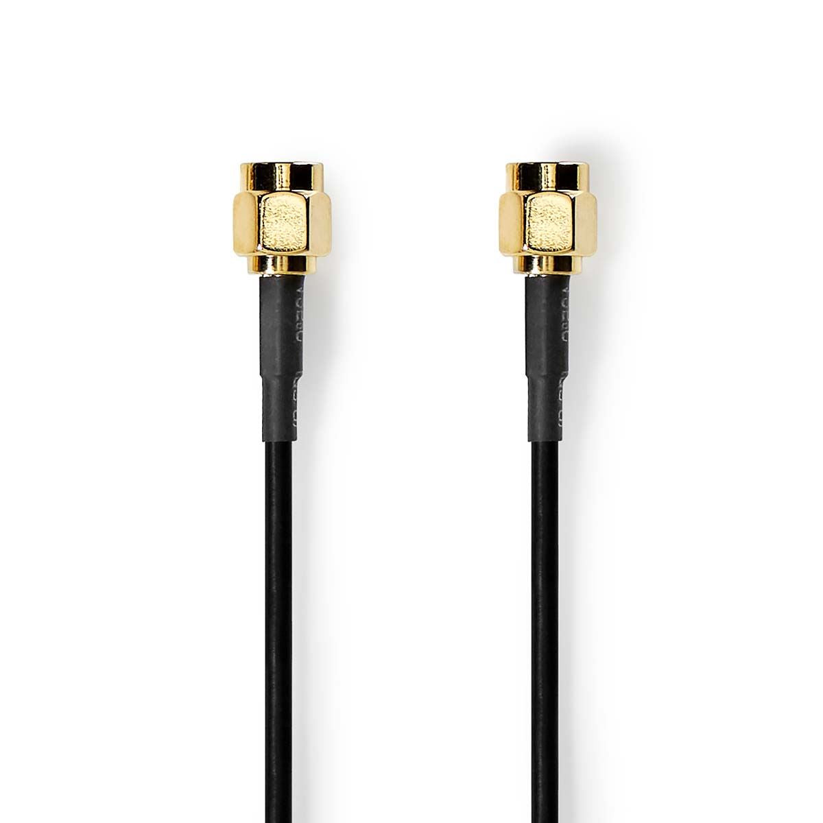 Nedis SMA Cable | SMA Male | SMA Male | Gold Plated | 50 Ohm | Single Shielded | 1.00 m | Round | PVC | Black | Label