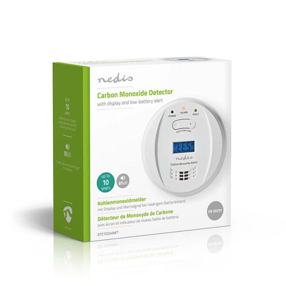 Nedis Carbon Monoxide Alarm | Battery Powered | Battery life up to: 5 year | With pause button | With test button | 85 dB | White