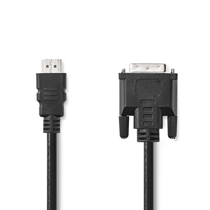 Nedis HDMI™ Cable | HDMI™ Connector | DVI-D 24+1-Pin Male | 1080p | Nickel Plated | 3.00 m | Straight | PVC | Black | Label