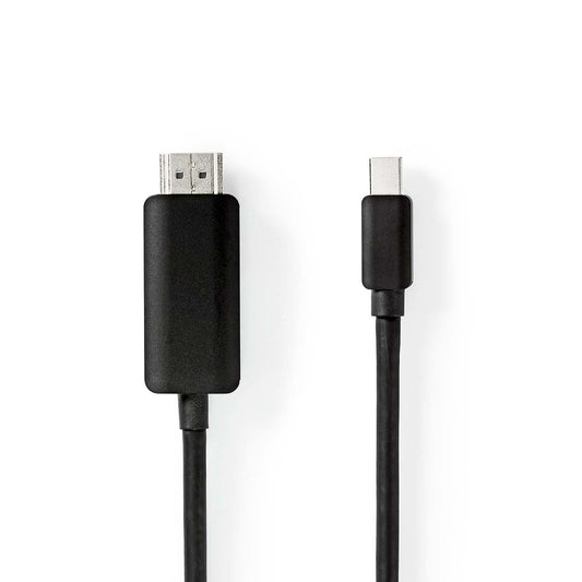 Nedis Mini DisplayPort Cable | DisplayPort 1.4 | Mini DisplayPort Male | HDMI™ Connector | 48 Gbps | Nickel Plated | 2.00 m | Round | PVC | Black | Blister