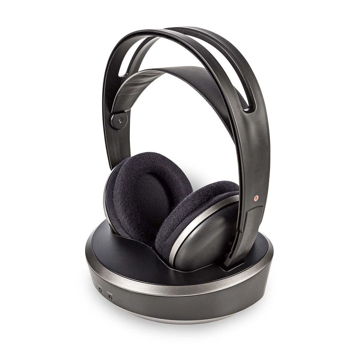 Nedis Wireless TV Headphones | RF | Over-Ear | Maximum battery play time: 11 hrs | 100 m | Digital Audio | Charging dock | Black / Silver