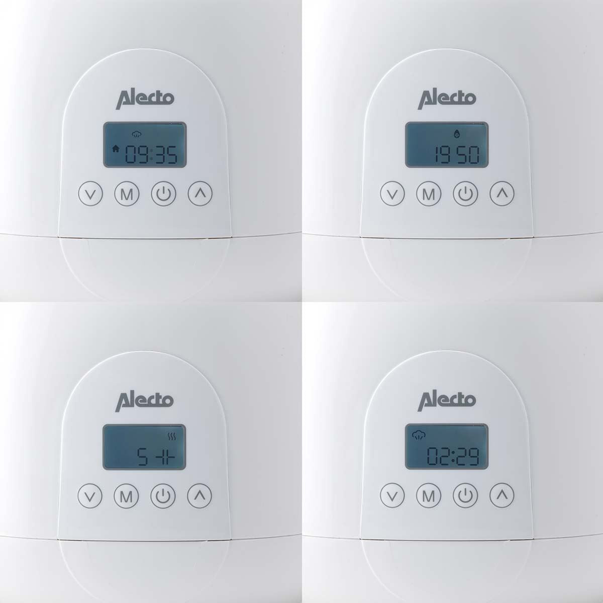 Alecto BW700TWIN | 2 Bottle Warmer, Baby Double Bottle Sterilizer with Digital Display and Temperature Control | White