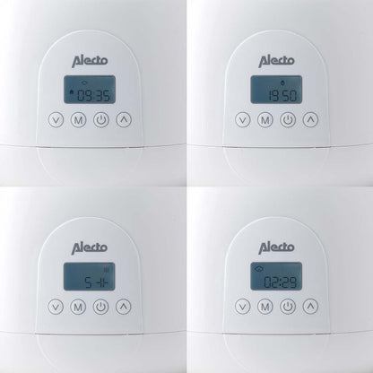 Alecto BW700TWIN | 2 Bottle Warmer, Baby Double Bottle Sterilizer with Digital Display and Temperature Control | White