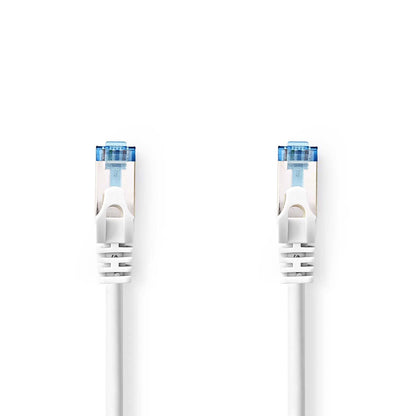 Nedis CAT6a Network Cable | S/FTP | RJ45 Male | RJ45 Male | 1.00 m | Snagless | Round | LSZH | White | Label