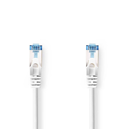 Nedis CAT6a Network Cable | S/FTP | RJ45 Male | RJ45 Male | 1.00 m | Snagless | Round | LSZH | White | Label