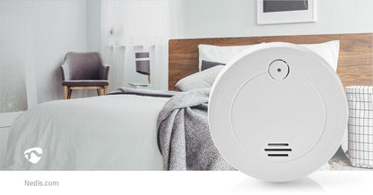 Nedis Smoke Alarm | Battery Powered | Battery life up to: 1 year | EN 14604 | With test button | 85 dB | ABS | White