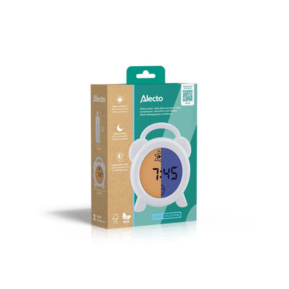 Alecto Childrens Sleep Trainer Night Light and Alarm Clock | White