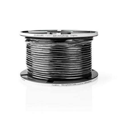 Nedis Microphone Cable | 2 x 0.35 mm² | Copper | 100.0 m | Round | PVC | Black | Reel