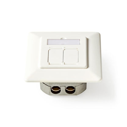 Nedis Network Wall Box | In-Wall | 2 port(s) | CAT6a | Straight | Female | Gold Plated | PVC | White | Envelope