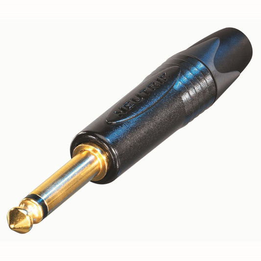 Neutrik NTR-NP2X-B | 2 pole 1/4" professional phone plug, gold contacts, black shell