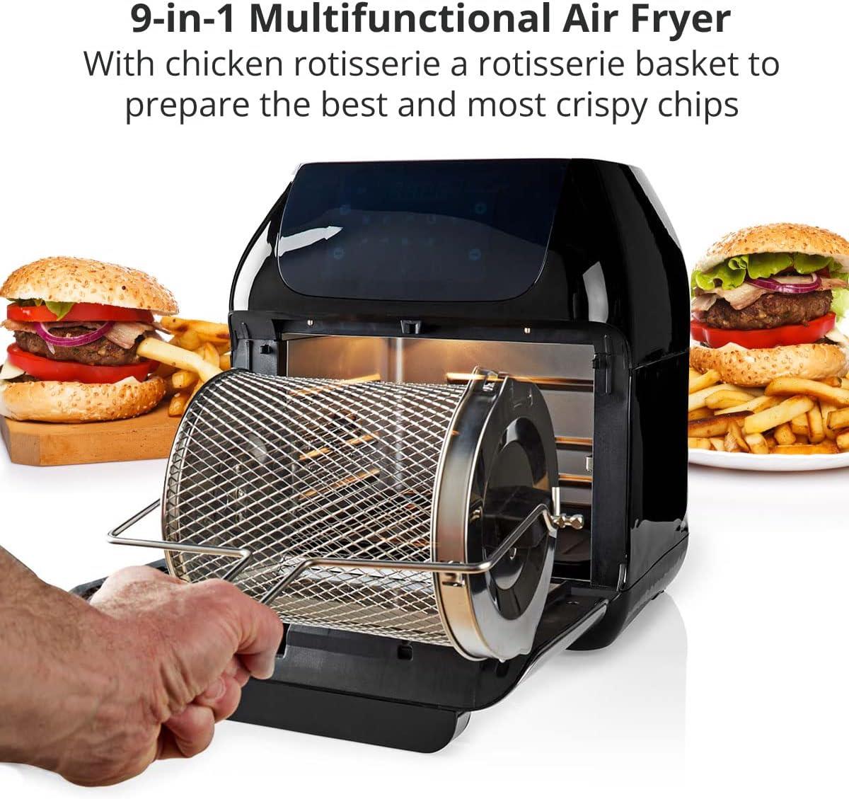 Nedis Hot Air Fryer | 12 l | Timer: 60 min | Number of preset programs: 9 | Digital | Black