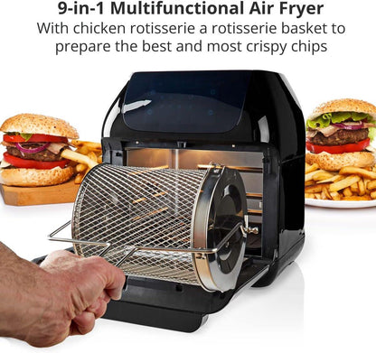 Nedis Hot Air Fryer | 12 l | Timer: 60 min | Number of preset programs: 9 | Digital | Black