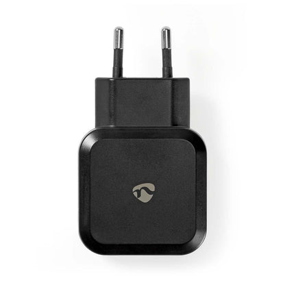 Nedis Wall Charger | 24 W | Quick charge feature | 2x 2.4 A | Number of outputs: 2 | 2x USB-A | No Cable Included | Single Voltage Output | Black