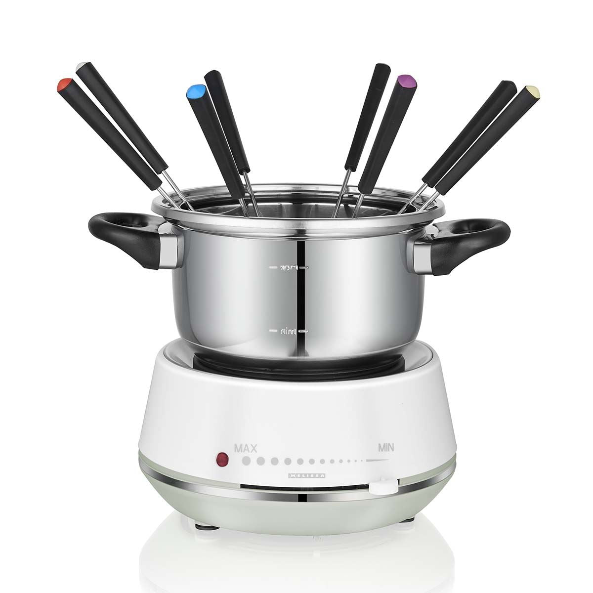 MELISSA Fondue Set | 8 Persons | 2 l | Adjustable temperature control | 1200 W | Cool touch handles | Anti-slip feet | Overheating protection