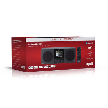 Imperial DABMAN-220BK | DAB+, FM Stereo Radio with Bluetooth Speaker & Remote Control