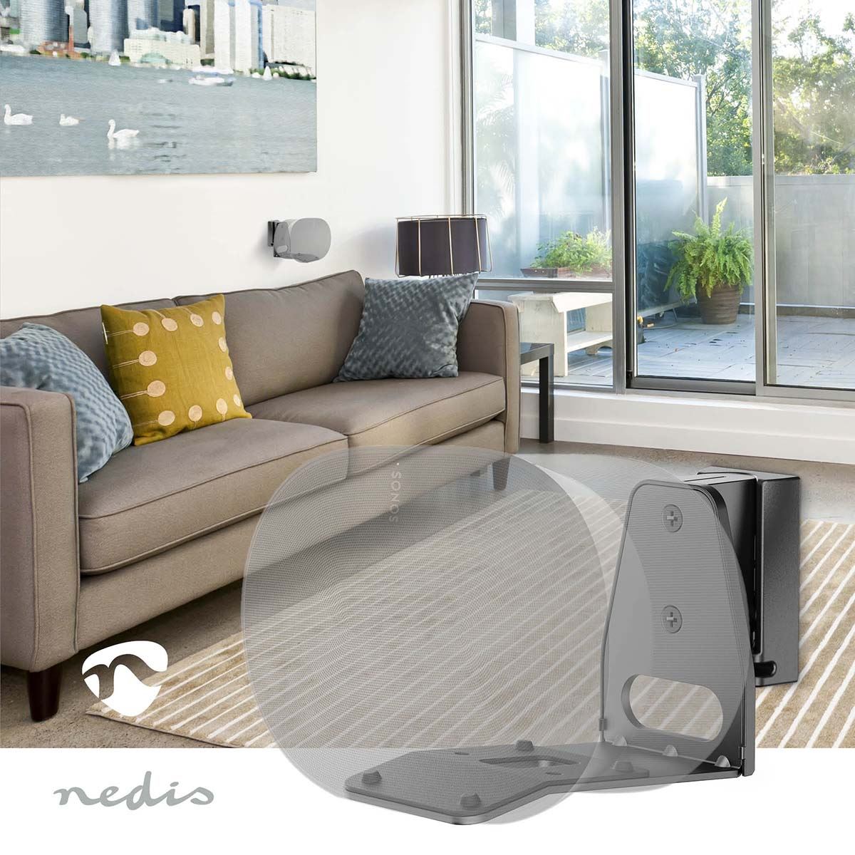 Nedis Speaker Mount | Compatible with: Sonos® Era300 | Wall | 5 kg | Swivel / Tilt | Tiltable | Rotatable | ABS / Metal | Black