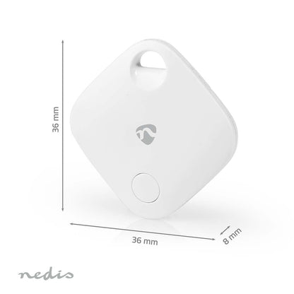 Nedis Key Finder | Compatible with: Apple Find My App | Battery Powered | 1x CR2032 | Batteries included | Bluetooth® version: 5.1 | Battery life up to: 1 year | White | 1 pcs