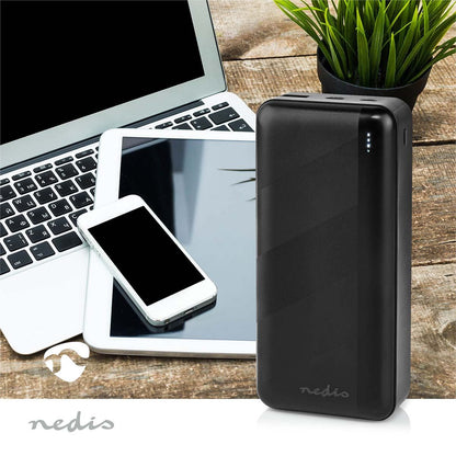Nedis Powerbank | 32000 mAh | 2.4 / 3.0 / 3.25 A | Number of outputs: 2 | Output connection: 1x USB-A / 1x USB-C™ | Input connection: 1x Micro USB / 1x USB-C™ | PD3.0 45W / PD3.0 65W | Lithium-Polymer
