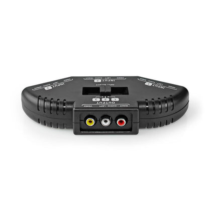 Nedis Composite Video Switch | 3 port(s) | Connection input: 3x Composite Video (RWY) | Connection output: 1x Composite Video (RWY) | 1024x576 | ABS | Black