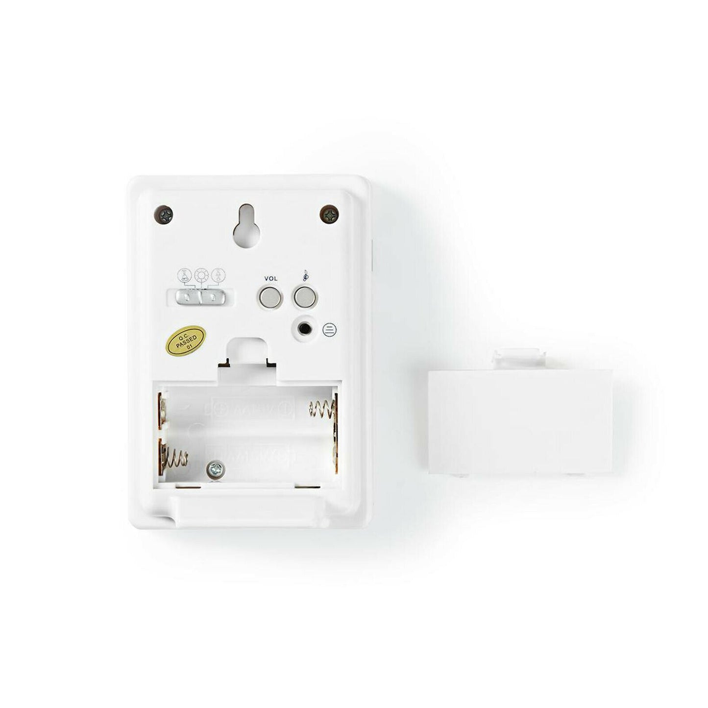 Nedis Wireless Doorbell Set | Battery Powered | 3 V DC | 1x CR2032 | Volume: 80 dB | Signal range: 300 m | IP44 | 36 Melodies | 1 Receiver | White