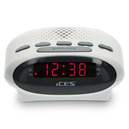 ICES Digital Desk Alarm Clock Radio LED | FM | Snooze function | White