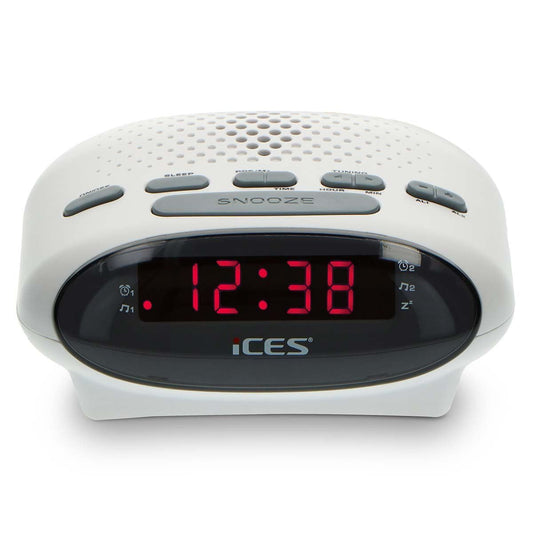 ICES Digital Desk Alarm Clock Radio LED | FM | Snooze function | White