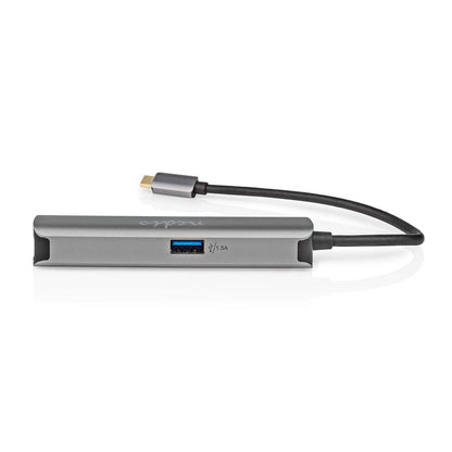 Nedis USB Multi-Port Adapter | USB 3.2 Gen 1 | USB-C™ Male | HDMI™ Output / RJ45 Female / USB-A Female / USB-C™ Female | 5 Gbps | 0.20 m | Round | Gold Plated | PVC | Anthracite | Box