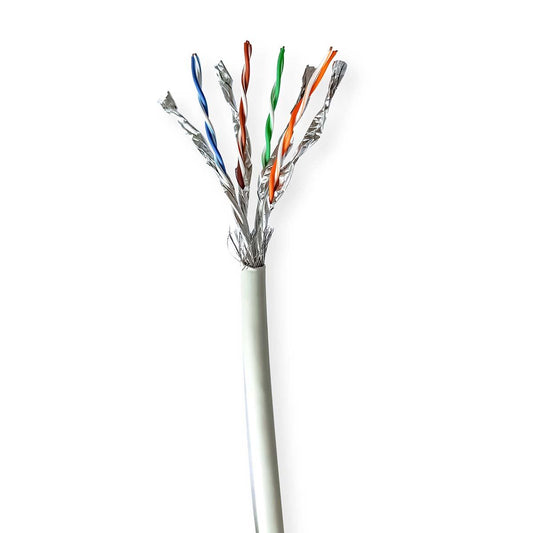 Nedis CCBG8548GY100S | Network Cable Roll | CAT7 | Solid | S/FTP | Copper | 100.0 m | Indoor | Round | LSZH | Grey | Gift Box