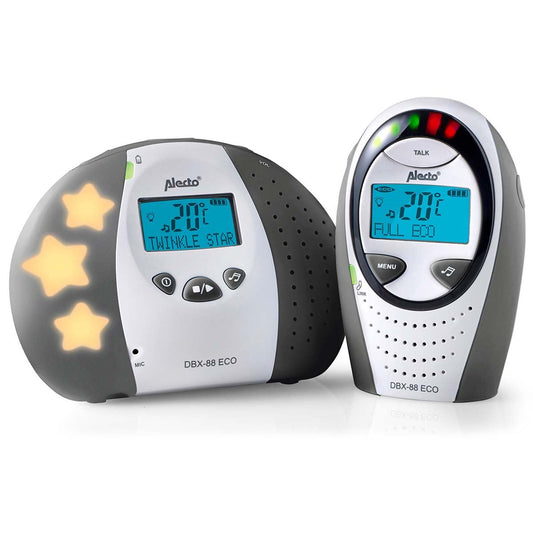 Alecto DBX-88 ECO | Baby Monitor | Full Eco DECT |Digital Display | Wireless Receiver | White/Grey