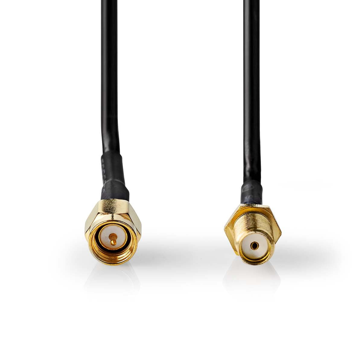 Nedis SMA Cable | SMA Male | SMA Female | Gold Plated | 50 Ohm | Single Shielded | 3.00 m | Round | PVC | Black | Label