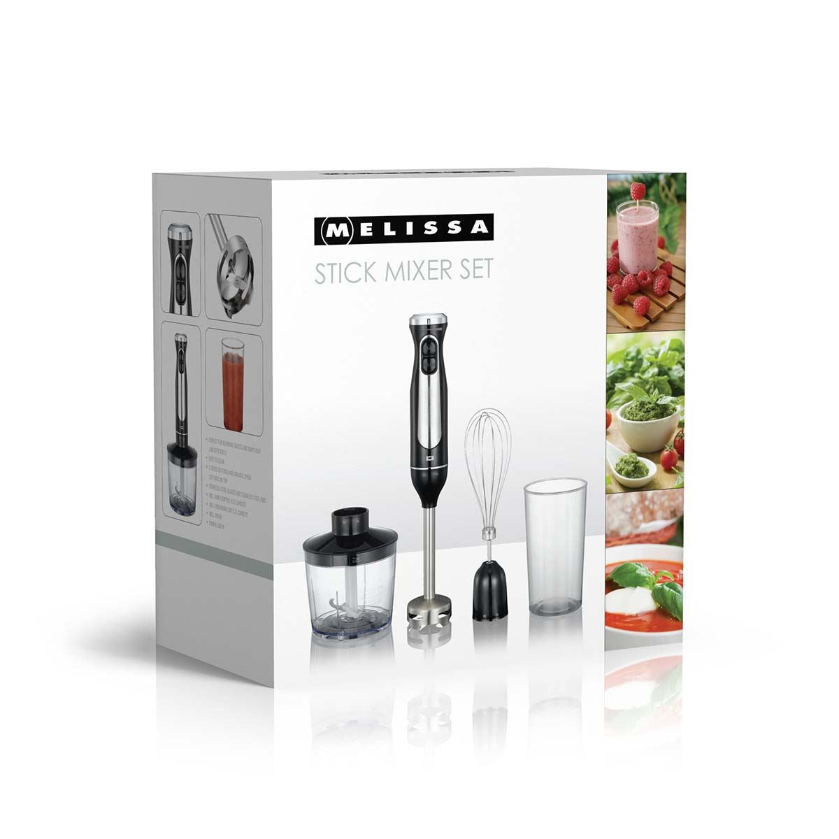 MELISSA Hand Blender 600 W | Mains Powered | Speed settings: 2-Speed Setting | Black / Silver