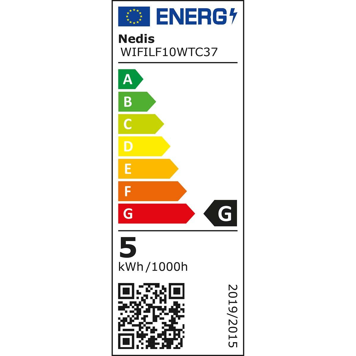 Nedis SmartLife LED Filament Bulb | Wi-Fi | E14 | 400 lm | 5 W | Warm White | 2700 K | Glass | Android™ / IOS | Candle | 1 pcs
