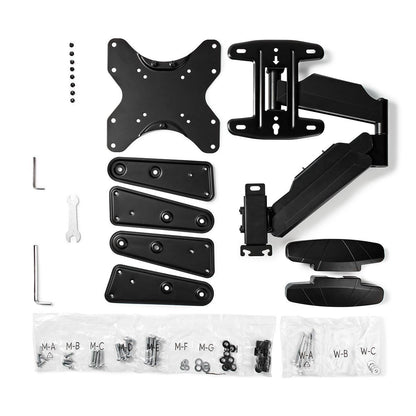 Nedis Vertical TV Wall Mount | 23 - 55 " | Maximum supported screen weight: 30 kg | Vertical movement range: 0-282 mm | Minimum wall distance: 61 mm | Maximum wall distance: 565 mm | Tiltable | Rotatable | 3 Pivot point(s) | ABS / Steel | Black