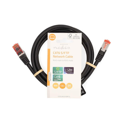 Nedis CAT6 Network Cable | RJ45 Male | RJ45 Male | S/FTP | 1.50 m | Round | LSZH | Black | Label