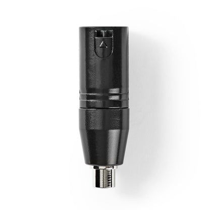 Nedis COTP15930BK | XLR Adapter | XLR 3-Pin Male | RCA Female | Nickel Plated | Straight | Metal | Black | 1 pcs | Polybag