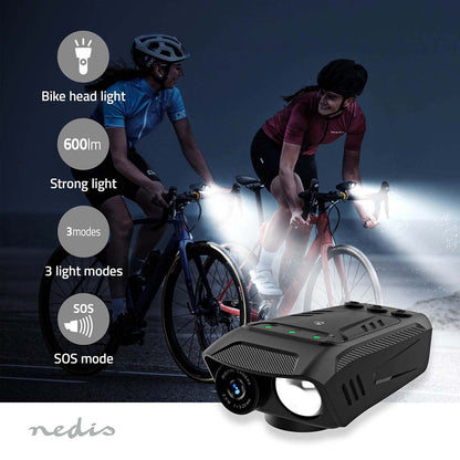 Nedis Cycling Camera | 1080p@30fps | 2 MPixel | 600 min | 70 ° | 300 min | Mounts included | Black