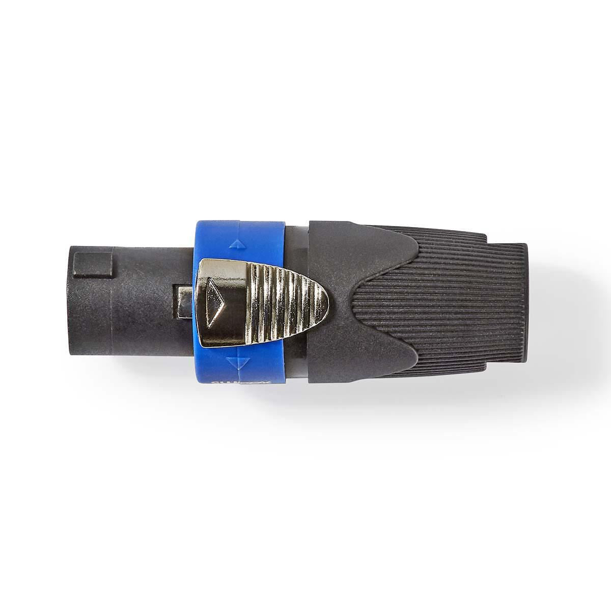 Nedis COTP16900BK | Speaker Connector | Straight | Male | Nickel Plated | Solder | Cable input diameter: 8.0 mm | ABS | Black | 1 pcs | Polybag